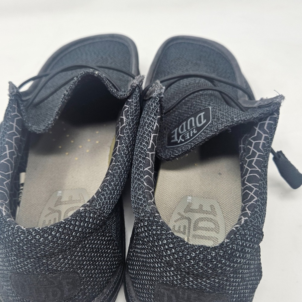 Hey Dude Men's Wally Sox Loafer Shoes Micro Black  Size 8 - Picture 4 of 7